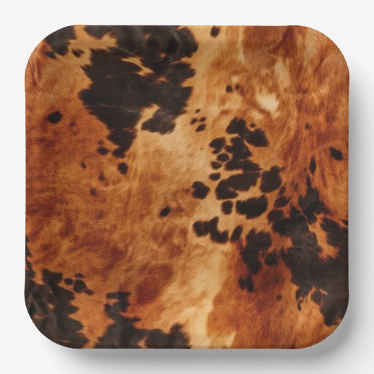 Western Brown Cowhide Pappteller (Vorderseite)