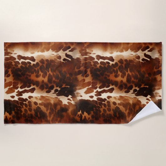 Western Brown Cowhide Strandtuch (Vorderseite)