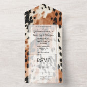 Western Brown Cream Animal Cowhid All In One Einladung (Innen Boden)