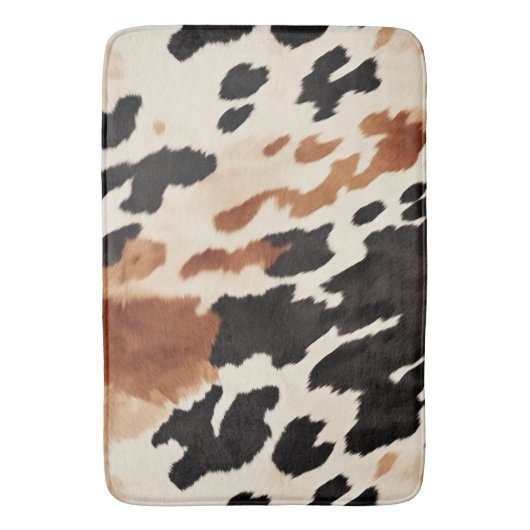 Western Brown Cream Animal Cowhid Badematte (Vorderseite Vertikal)