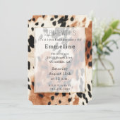 Western Brown Cream Animal Cowhid Einladung (Stehend Vorderseite)