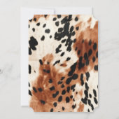 Western Brown Cream Animal Cowhid Einladung (Rückseite)