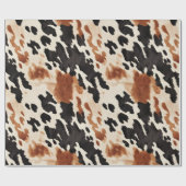Western Brown Cream Animal Cowhid Geschenkpapier (Flach)