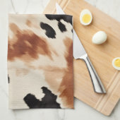 Western Brown Cream Animal Cowhid Geschirrtuch (Viertel Falte)