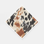 Western Brown Cream Animal Cowhid Serviette (Ecke)