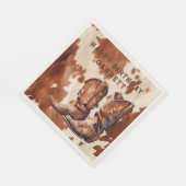 Western Brown Cream Cowboy Boots Serviette (Ecke)