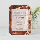 Western Brown Cream Cowboy Cowhide Einladung (Stehend Vorderseite)