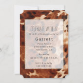 Western Brown Cream Cowboy Cowhide Einladung (Vorderseite)