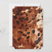 Western Brown Cream Cowboy Cowhide Einladung (Rückseite)