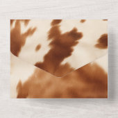 Western Brown Cream Cowhide All In One Einladung (Rückseite)