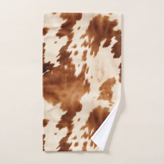 Western Brown Cream Cowhide Badhandtuch Set (Handtuch)