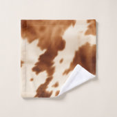 Western Brown Cream Cowhide Badhandtuch Set (Waschlappen)