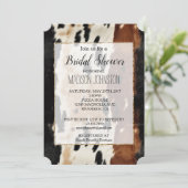 Western Brown Cream Cowhide Einladung (Stehend Vorderseite)