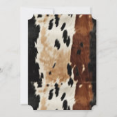 Western Brown Cream Cowhide Einladung (Rückseite)