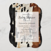 Western Brown Cream Cowhide Einladung (Vorne/Hinten)