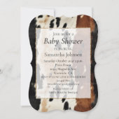 Western Brown Cream Cowhide Einladung (Vorderseite)