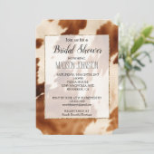 Western Brown Cream Cowhide Einladung (Stehend Vorderseite)
