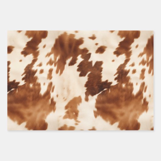 Western Brown Cream Cowhide Geschenkpapier Set (Vorderseite)