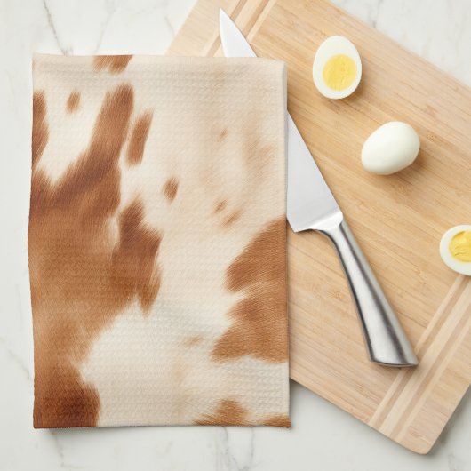 Western Brown Cream Cowhide Geschirrtuch (Viertel Falte)