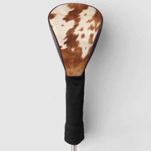 Western Brown Cream Cowhide Golf Headcover (Vorderseite)