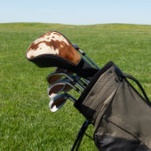 Western Brown Cream Cowhide Golf Headcover (In SItu)