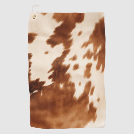 Western Brown Cream Cowhide Golfhandtuch (Vorderseite)