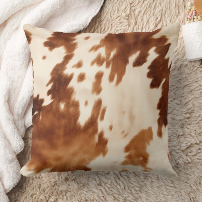 Western Brown Cream Cowhide Kissen (Decke)