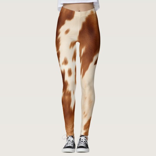 Western Brown Cream Cowhide Leggings (Vorderseite)