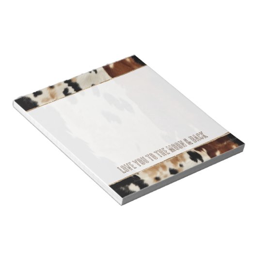 Western Brown Cream Cowhide Notizblock (angewinkelt)
