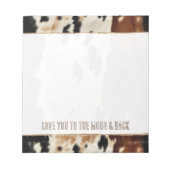 Western Brown Cream Cowhide Notizblock (Vorderseite)