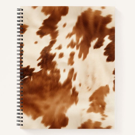 Western Brown Cream Cowhide Notizblock (Vorderseite)