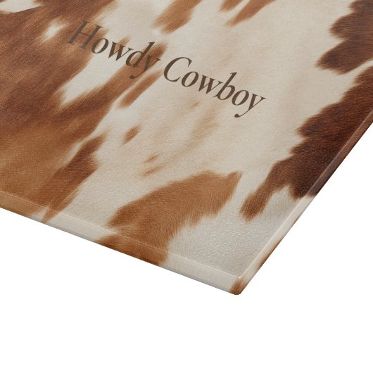Western Brown Cream Cowhide Schneidebrett (Ecke)