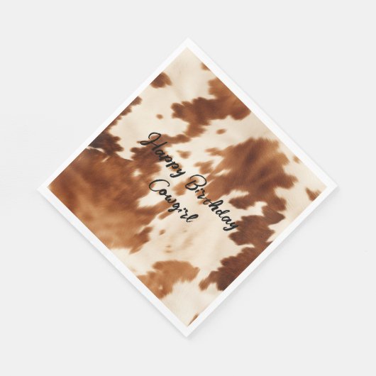 Western Brown Cream Cowhide Serviette (Ecke)