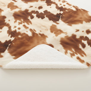 Western Brown Cream Cowhide Sherpadecke