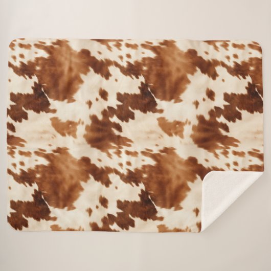 Western Brown Cream Cowhide Sherpadecke (Vorderseite (Horizontal))