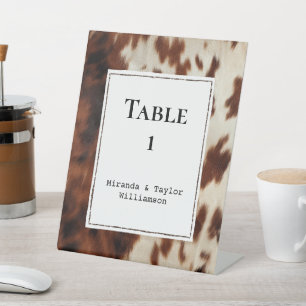 Western Brown Cream Cowhide Sockelschild