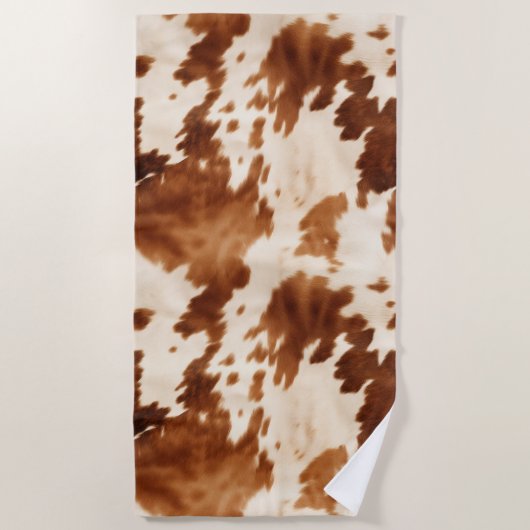 Western Brown Cream Cowhide Strandtuch (Vorderseite)