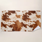 Western Brown Cream Cowhide Strandtuch (Vorderseite)
