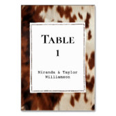 Western Brown Cream Cowhide Tischnummer (Vorderseite)