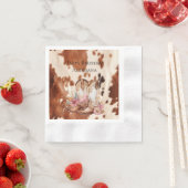 Western Brown Cream Floral Cowgirl Stiefel Serviette (Beispiel)