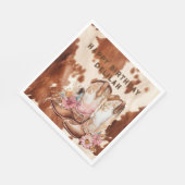 Western Brown Cream Floral Cowgirl Stiefel Serviette (Ecke)