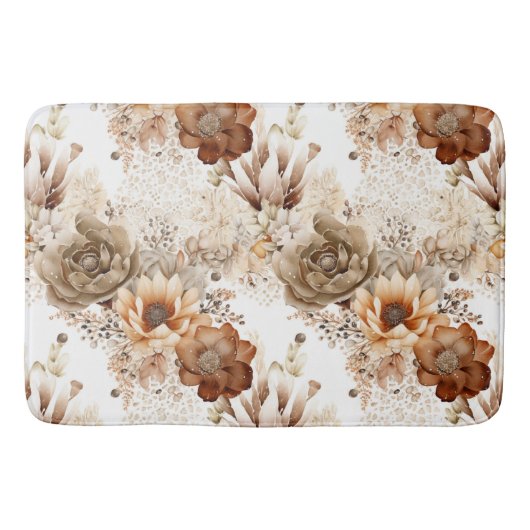 Western Brown Cream Southwest Floral Badematte (Vorderseite)