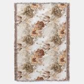 Western Brown Cream Southwest Floral Decke (Vorderseite Vertikal)