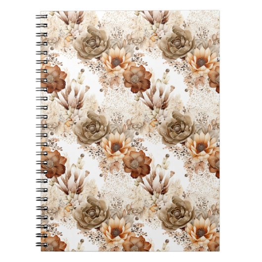 Western Brown Cream Southwest Floral Notizblock (Vorderseite)