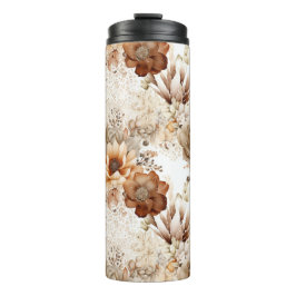 Western Brown Cream Southwest Floral Thermosbecher