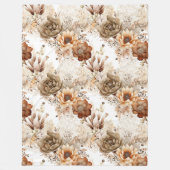 Western Brown Cream Südwest Floral Fleecedecke (Vorderseite)