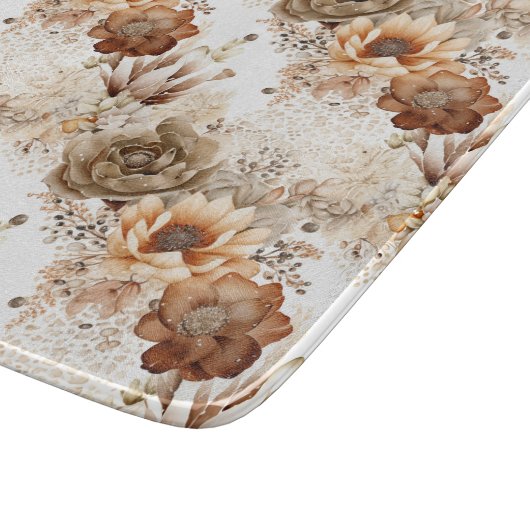 Western Brown Cream Südwest Floral Schneidebrett (Ecke)
