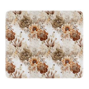 Western Brown Cream Südwest Floral Schneidebrett