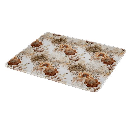 Western Brown Cream Südwest Floral Schneidebrett (Ecke)