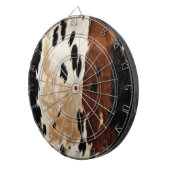 Western Brown Creme Cowhide Tier Dartscheibe (Vorderseite rechts)